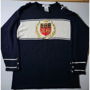Vintage JH Collectibles Embroidered Pullover Sweater Small‎ Blue